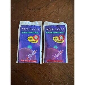 2- Sealed 1995 Hardee Apollo 13 Limited Edition Mission Pog Milk Caps